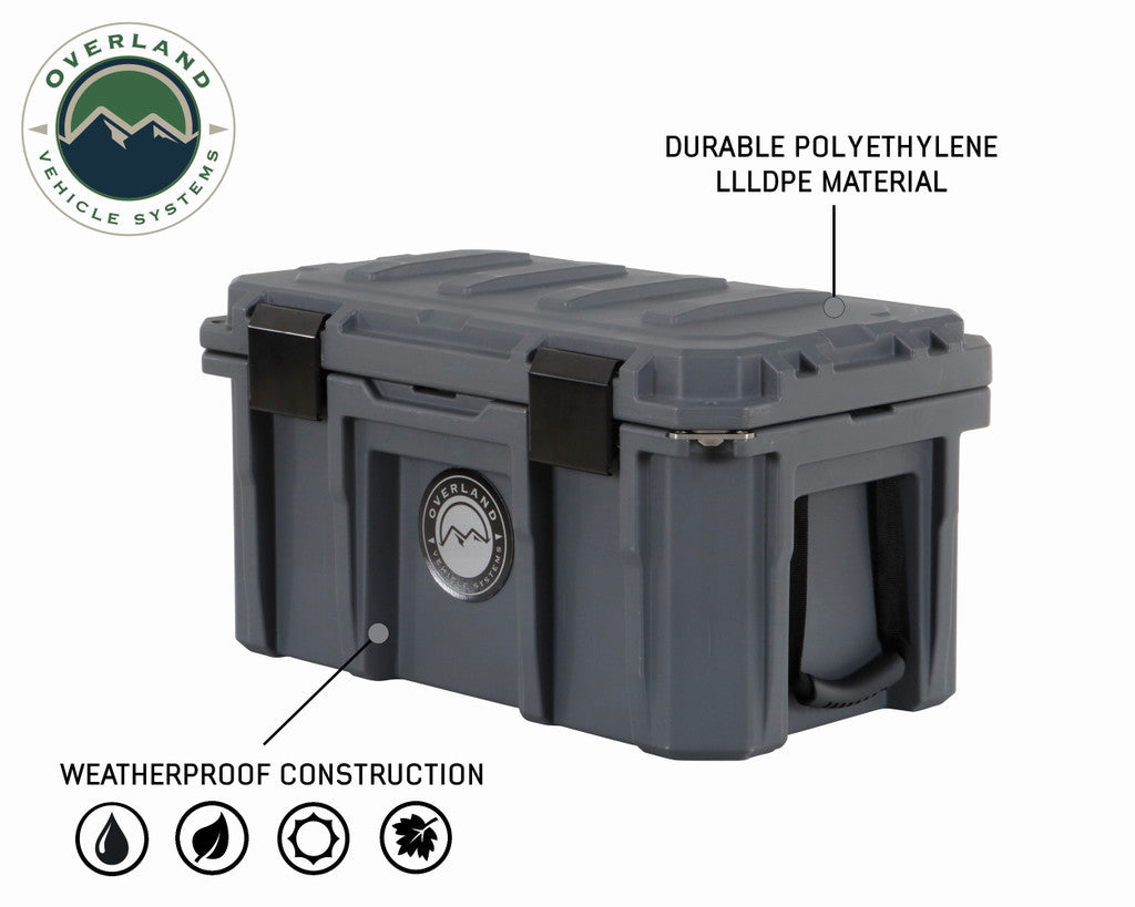 OVS D.B.S. Dark Grey 53 QT Dry Box with Wheels Drain and Bottle Opener 40100001