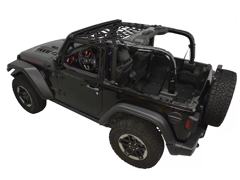 DirtyDog 2018-2019 Jeep Wrangler JL Front Seat Netting 2 Door Black JL2N19F1BK