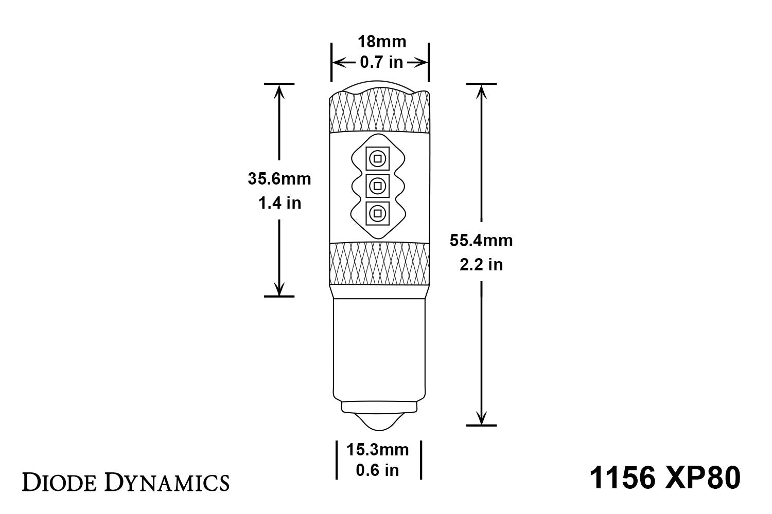 Diode Dynamics 1156 XP80 LED Amber Pair DD0007P