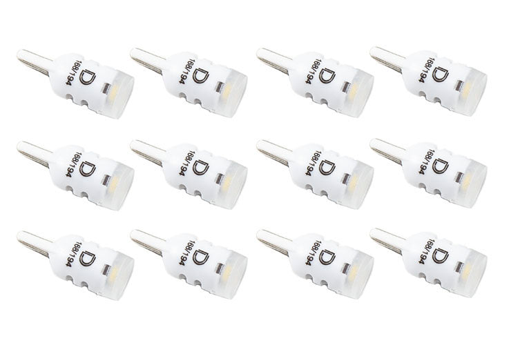 Diode Dynamics 1980-1993 Ford Mustang 194 LED Bulb HP3 LED Cool White Set of 12 DD0024TW