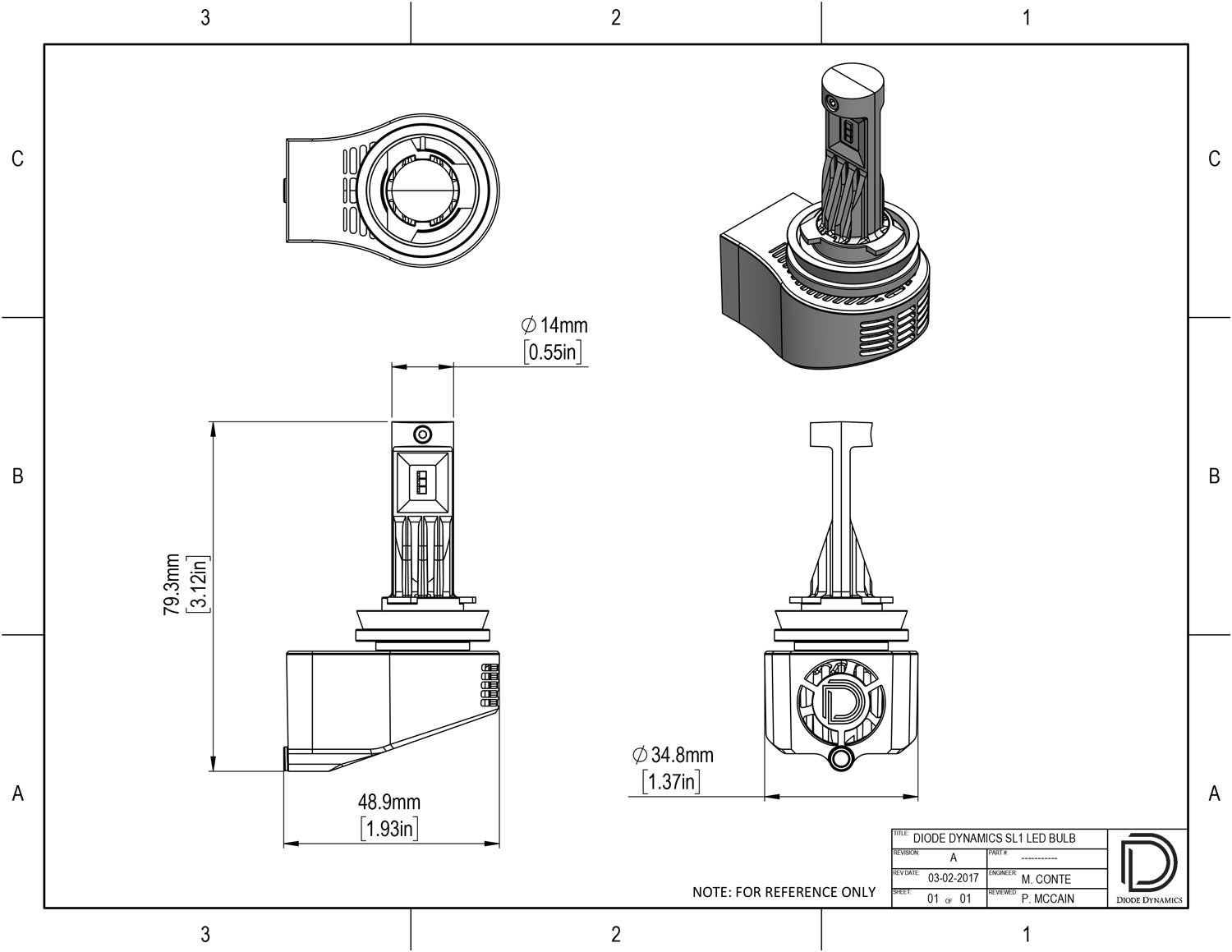Diode Dynamics H9 SL1 LED Bulb Single DD0220S