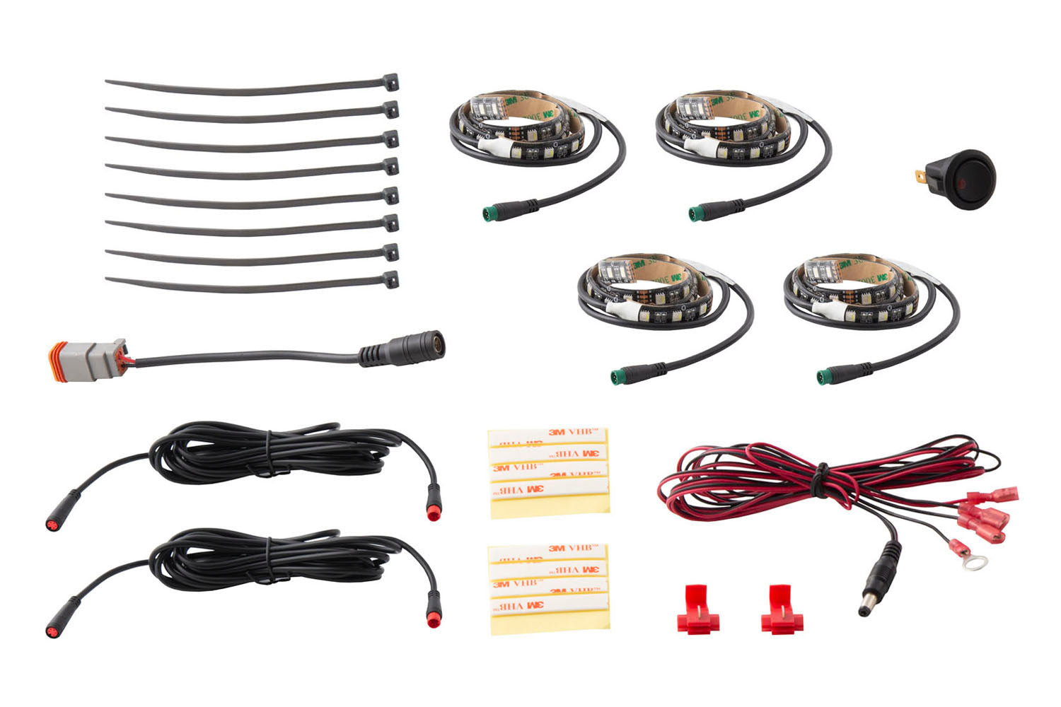 Diode Dynamics RGBW Footwell Strip Kit 4pc Multicolor DD0443