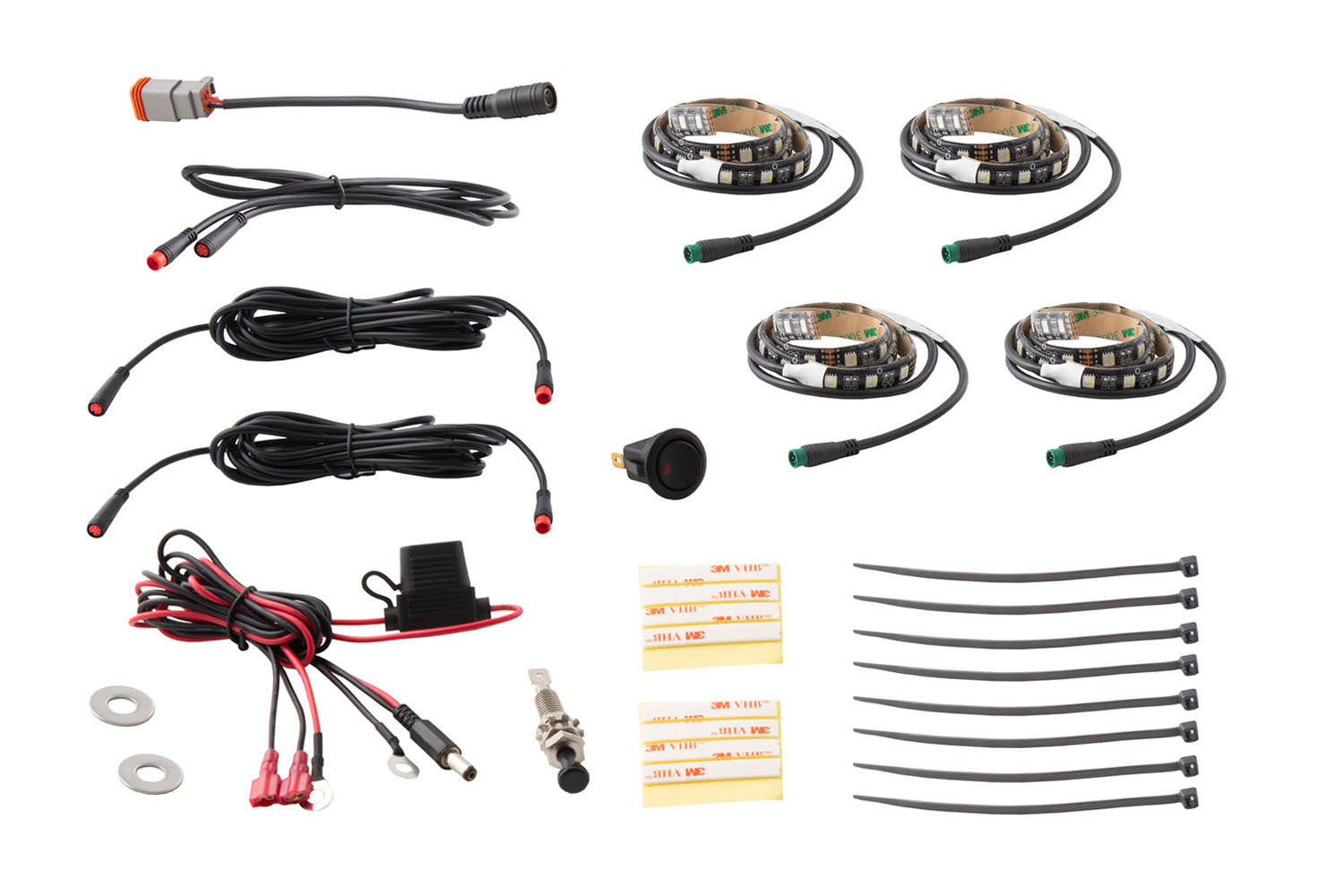 Diode Dynamics Multicolor RGBW Engine Bay Strip Kit 4pc DD0444