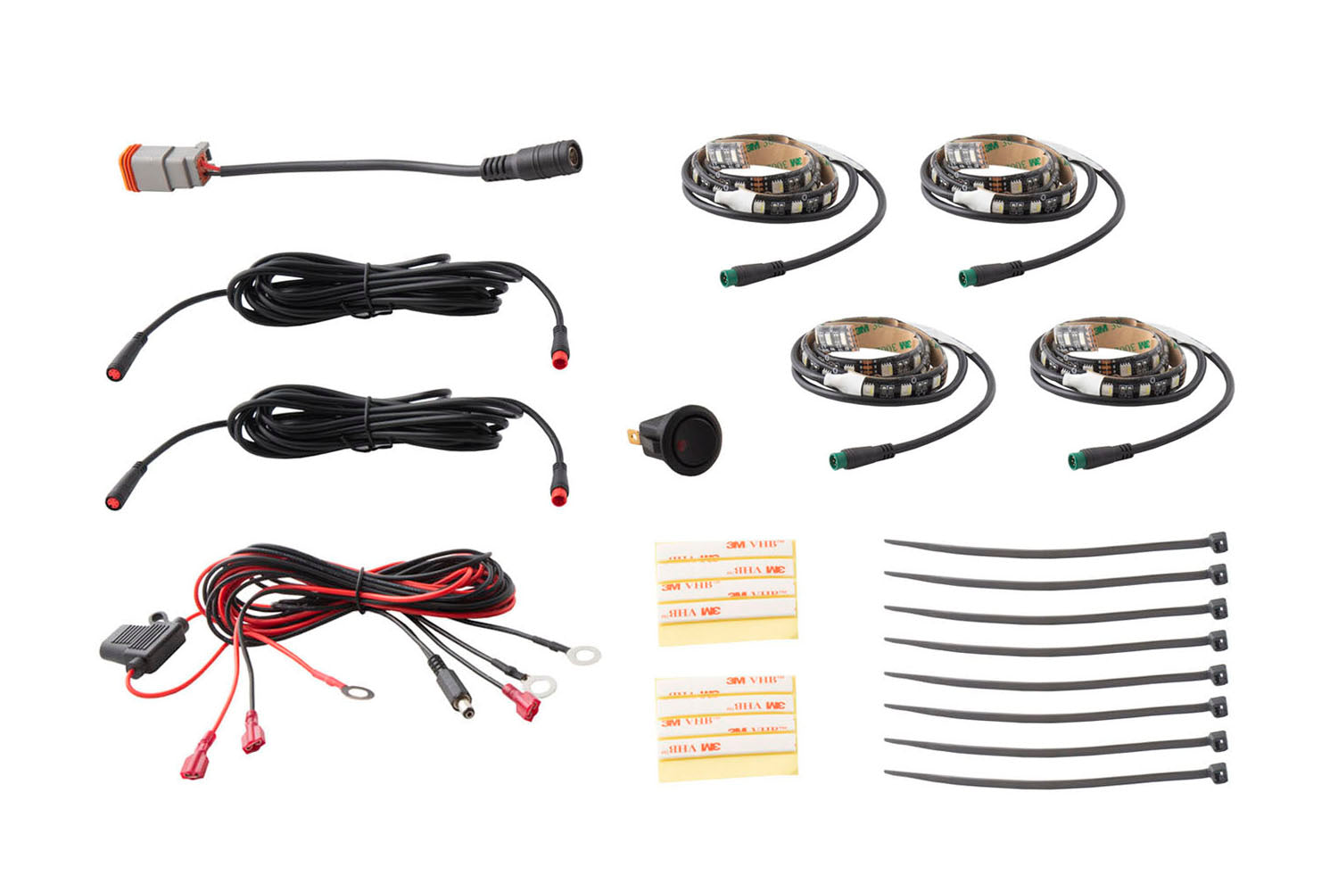 Diode Dynamics RGBW Grille Strip Kit 4pc Multicolor DD0445