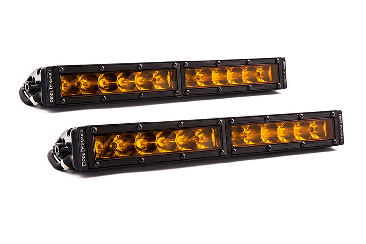 Diode Dynamics Stage Series 12 Inch LED Light Bar Single Row Straight Amber Driving Pair DD5037P