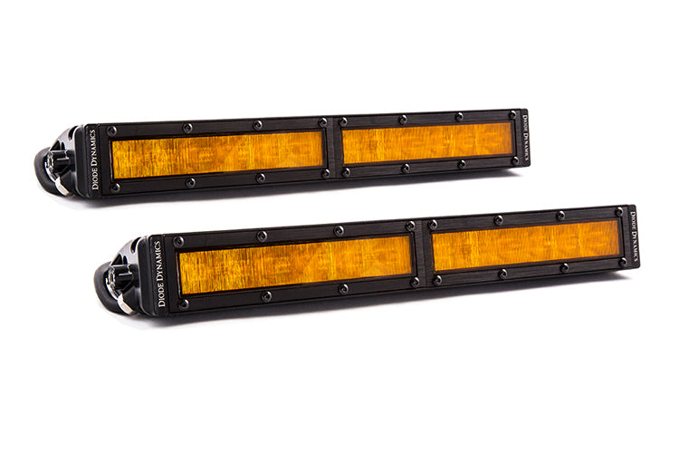 Diode Dynamics Stage Series 12 Inch LED Light Bar Single Row Straight Amber Wide Pair DD5045P