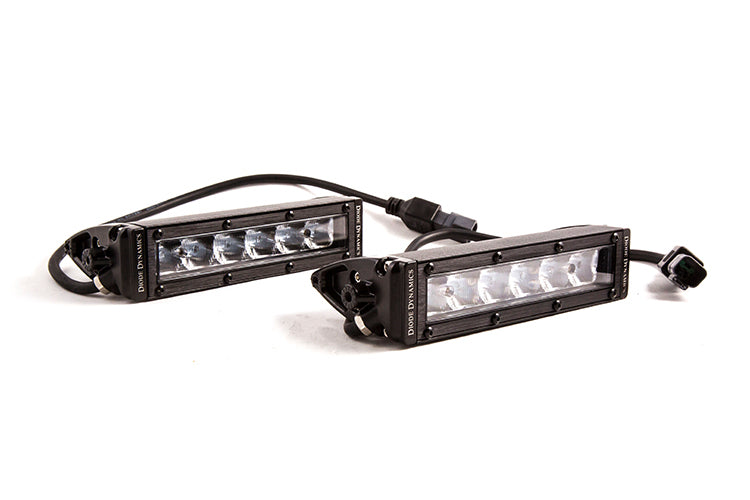 Diode Dynamics Single Row Straight SS6 White Flood Stage Series 6 Inch LED Light Bar Pair DD6032P