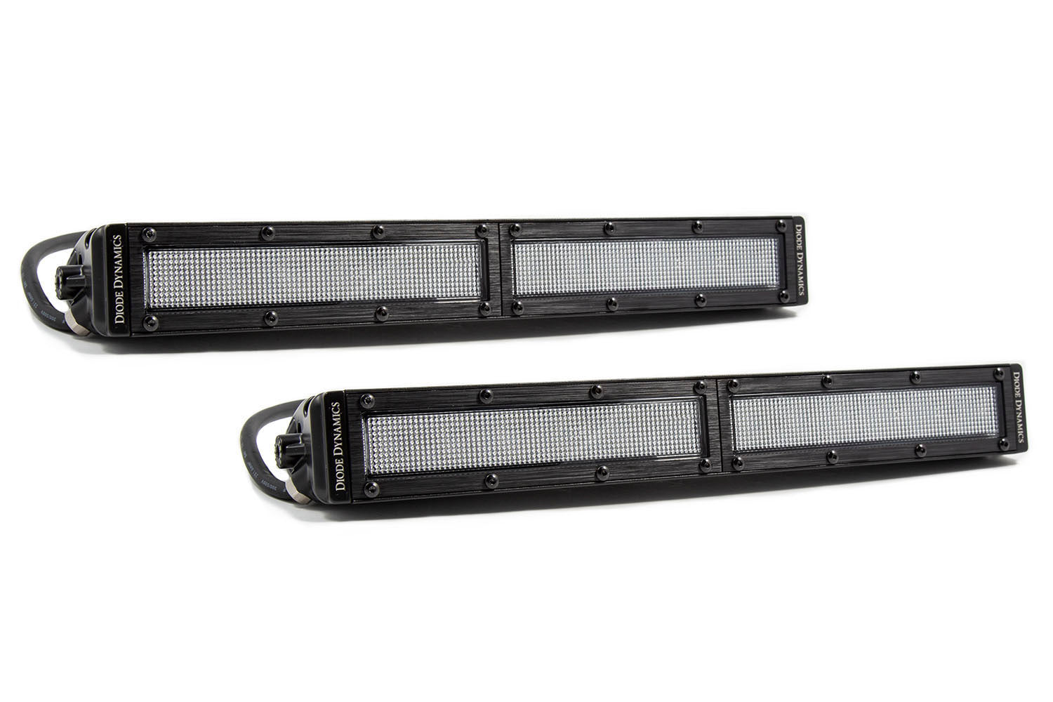 Diode Dynamics Stage Series 12 Inch LED Light Bar Single Row Straight Clear Flood Pair DD6033P