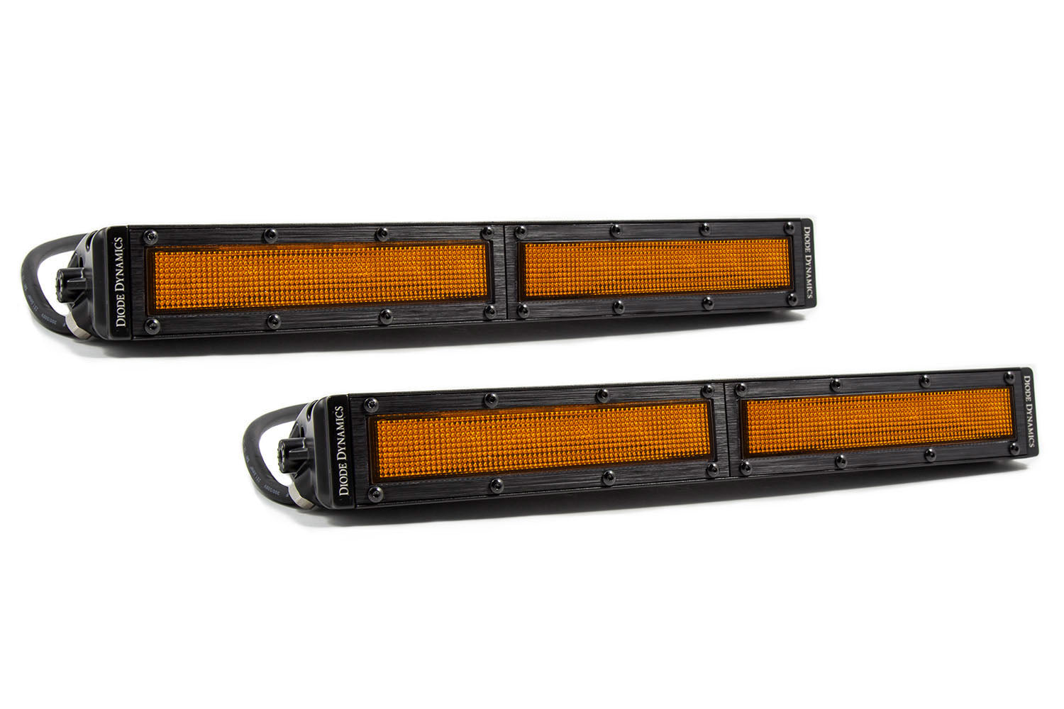 Diode Dynamics Single Row Straight Amber Flood Stage Series 12 Inch LED Light Bar Pair DD6041P