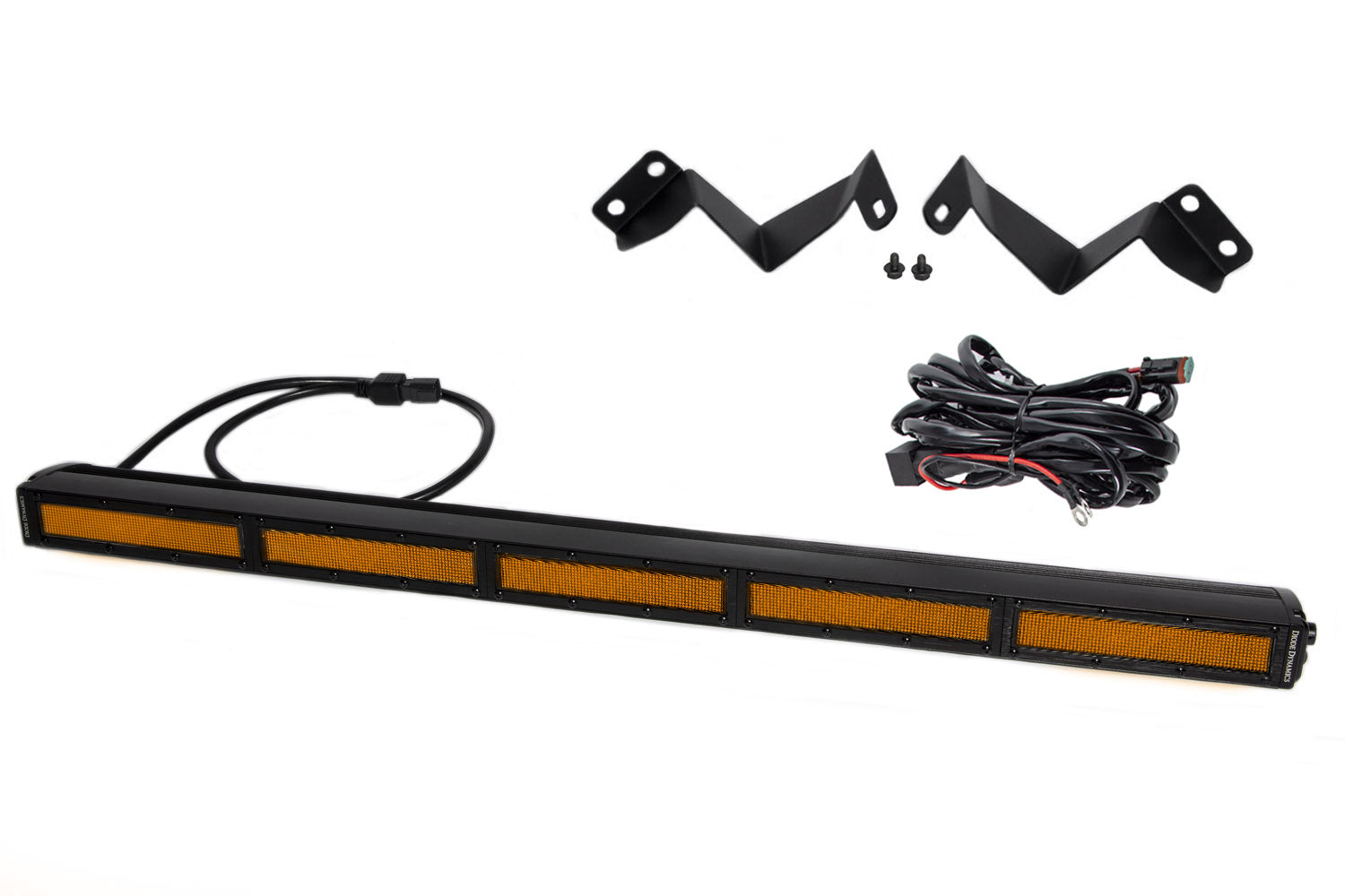 Diode Dynamics 2016-2021 Toyota Tacoma Amber Flood Stage Series SS30 Stealth Lightbar Kit DD6074