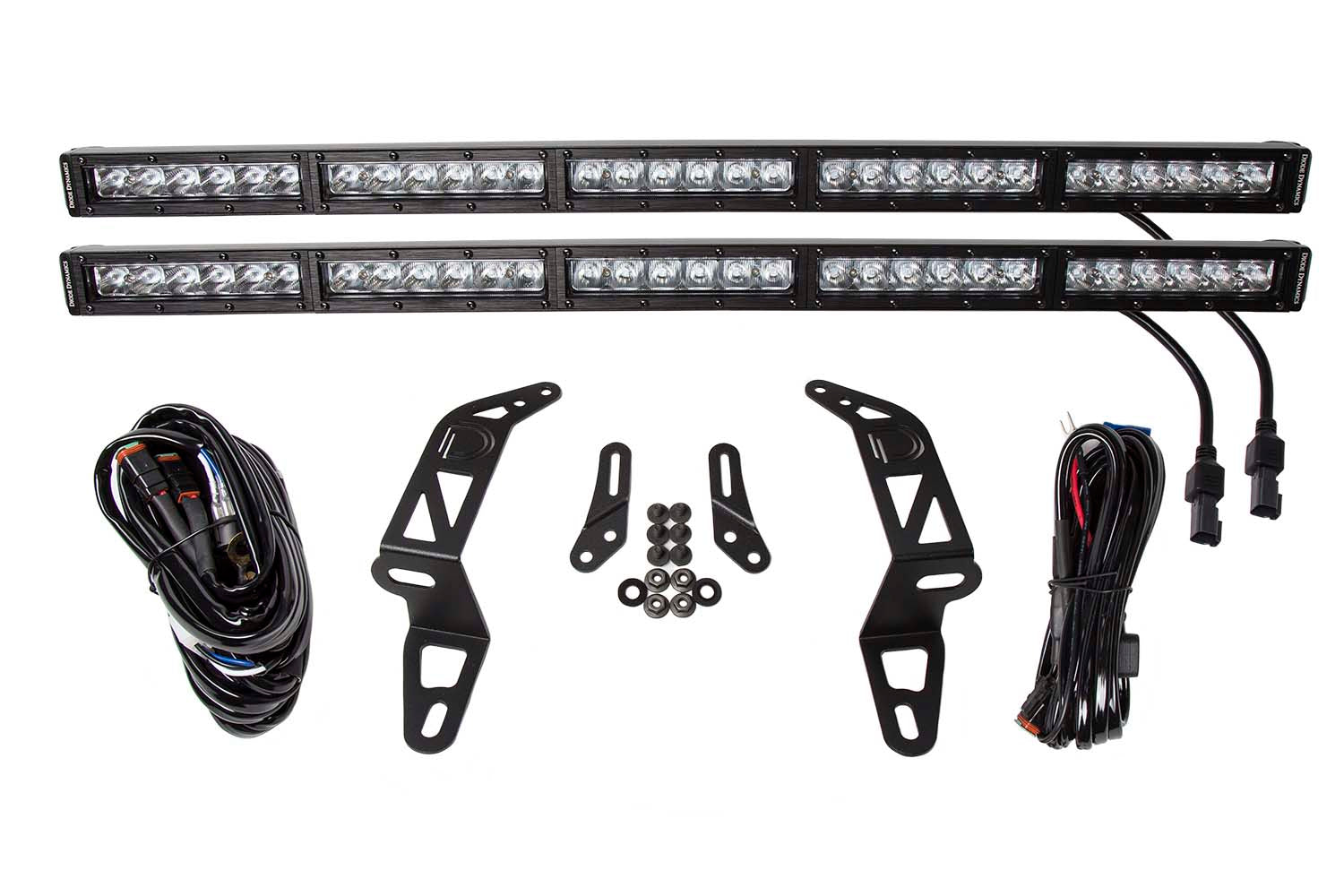Diode Dynamics 2018-2021 Jeep JL Wrangler Gladiator White Driving Dual Stage Series SS30 Bumper Bracket Kit DD6083