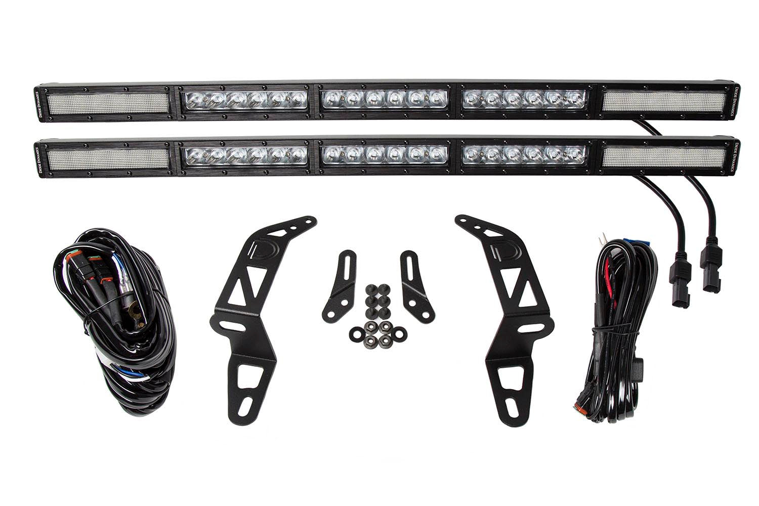 Diode Dynamics 2018-2021 Jeep JL Wrangler Gladiator White Combo Dual Stage Series SS30 Bumper Bracket Kit DD6085