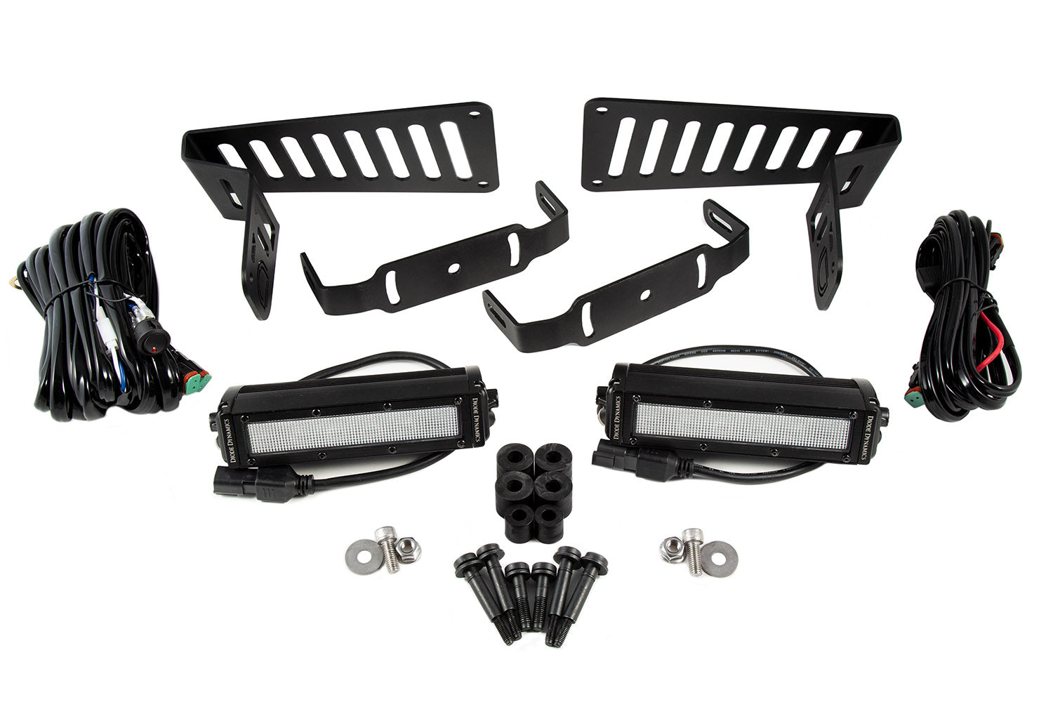 Diode Dynamics 2018-2021 Jeep JL Wrangler Gladiator White Flood Stage Series SS6 Cowl LED Bracket Kit DD6093