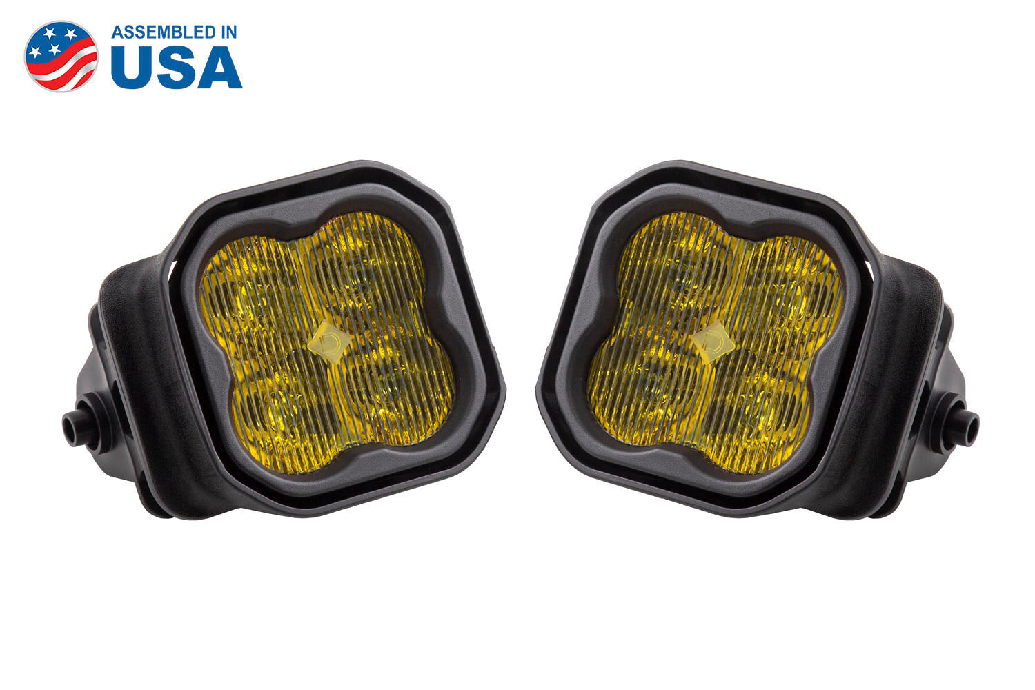Diode Dynamics Stage Series 3 Inch Type F2 SS3 Fog Light Kit 1,300 Lumens Yellow SAE Fog DD6240