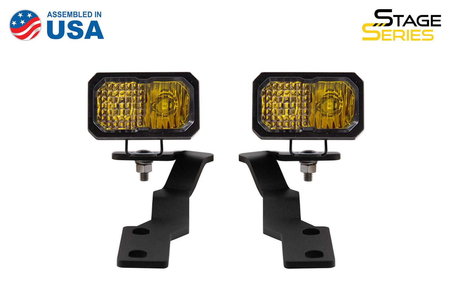 Diode Dynamics 2016-2021 Toyota Tacoma Stage Series 2in Pro Yellow Combo LED Ditch Light Kit DD6379