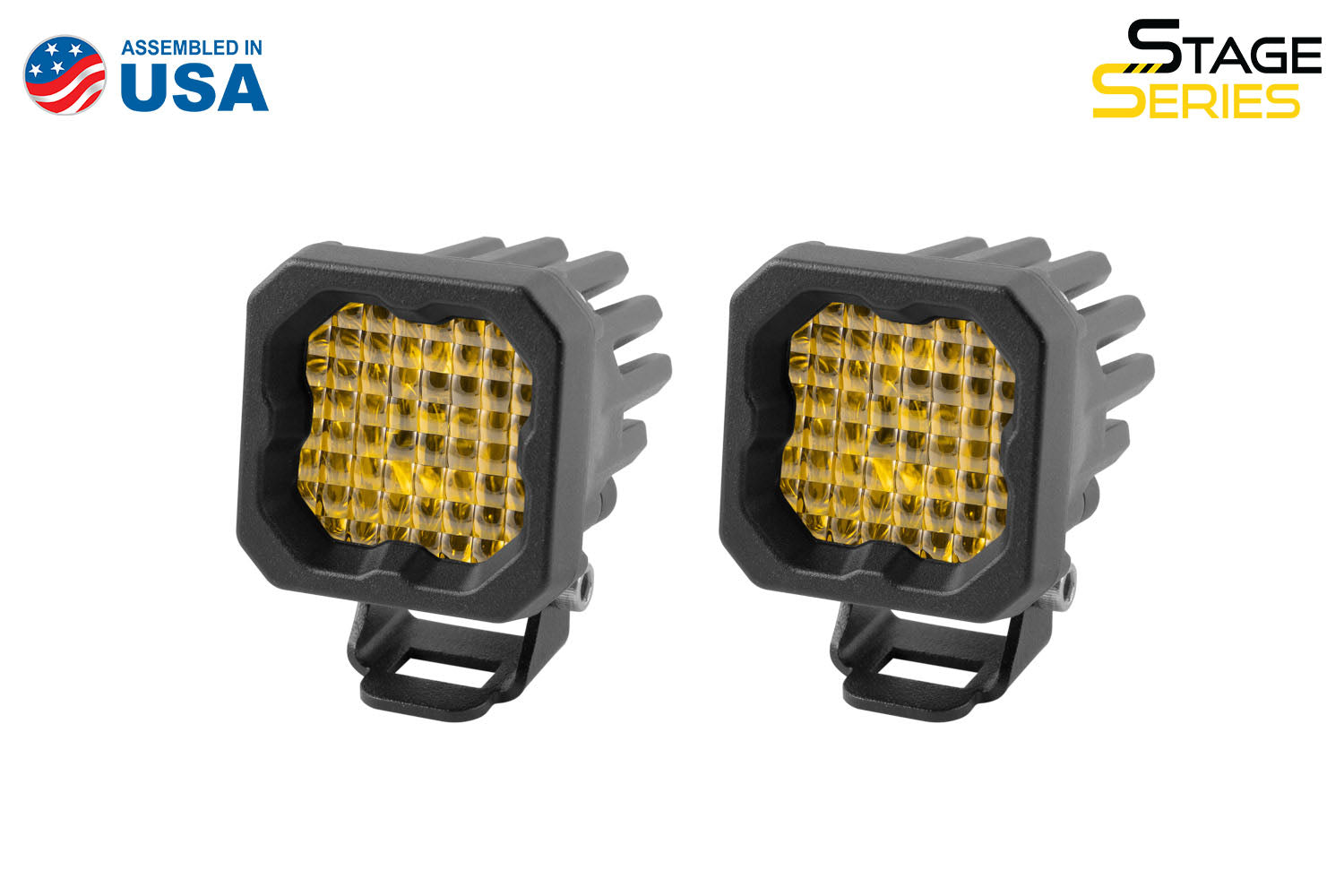 Diode Dynamics Stage Series C1 LED Pod Sport Yellow Wide Standard ABL Pair DD6443P