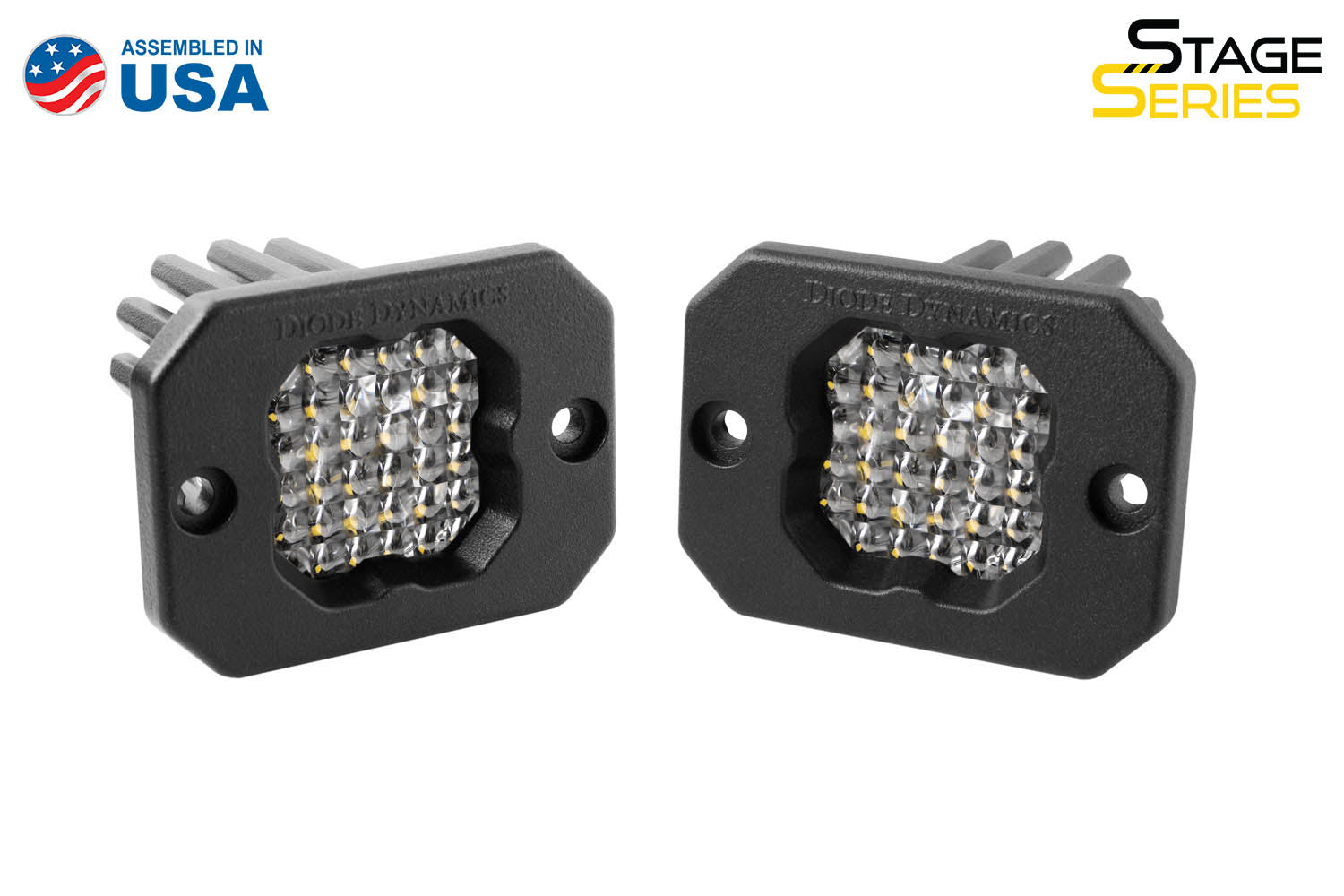 Diode Dynamics Stage Series C1 LED Pod Sport White Flood Flush BBL Pair DD6472P
