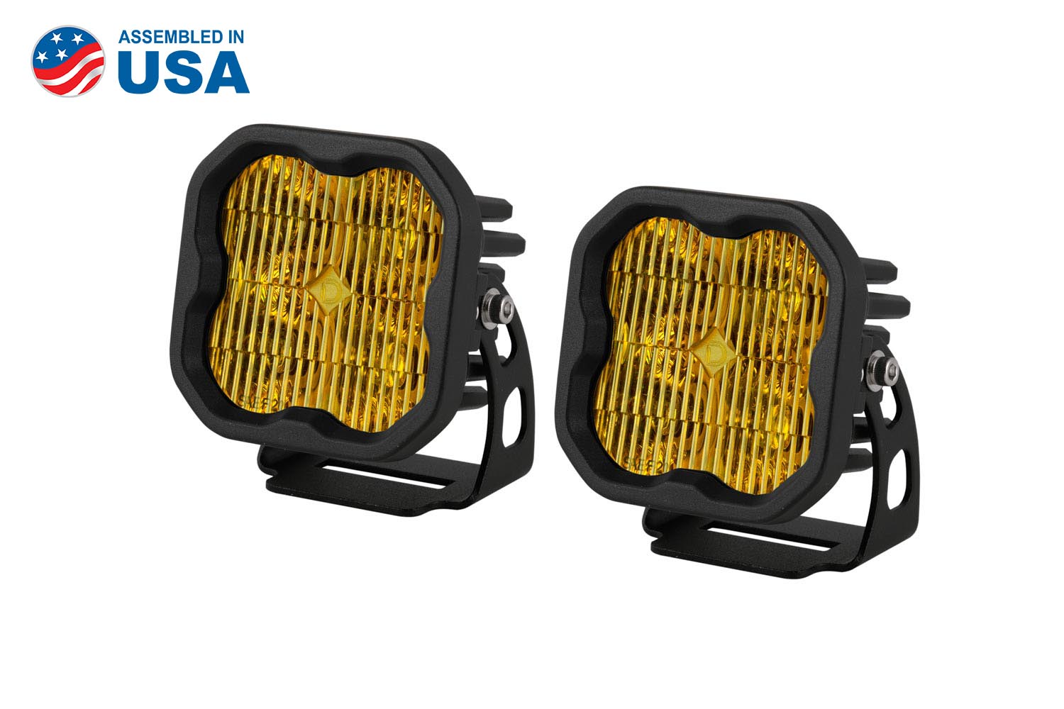 Diode Dynamics SS3 SAE Fog Yellow LED Pod Max Yellow SAE Fog Standard Pair DD6492P