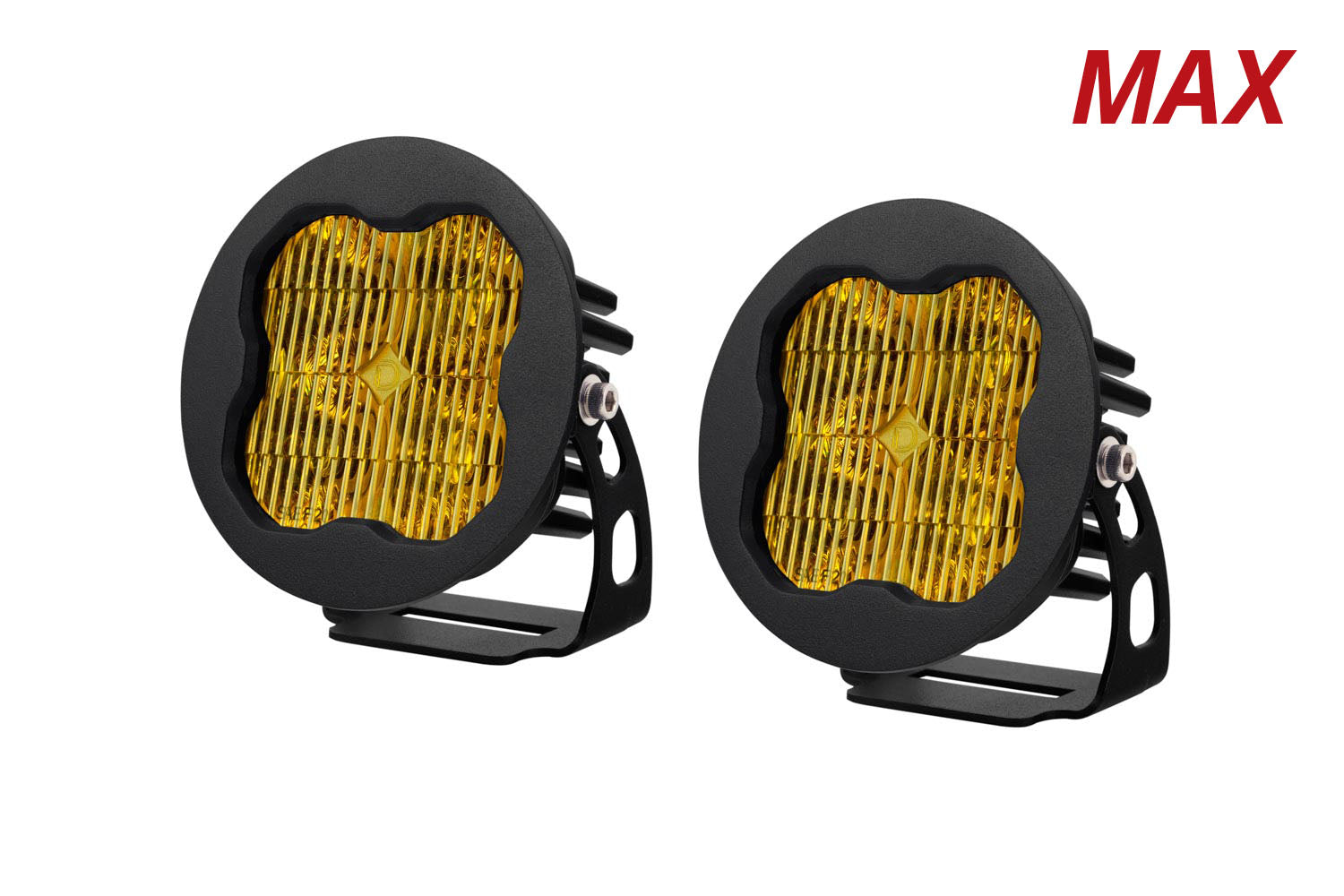 Diode Dynamics SS3 LED Pod Max Yellow SAE Fog Round Pair DD6495P
