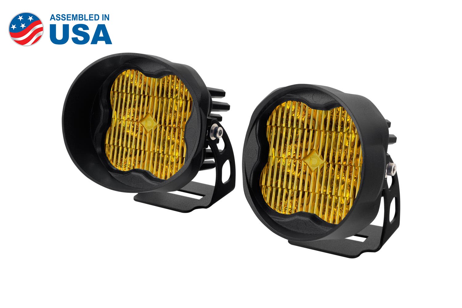 Diode Dynamics SS3 LED Pod Max Yellow SAE Fog Angled Pair DD6502P