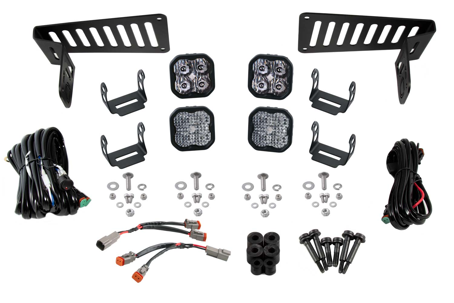 Diode Dynamics 2018-2021 Jeep Wrangler JL 2020-2021 Gladiator White Sport SS3 Cowl LED Bracket Kit DD6553