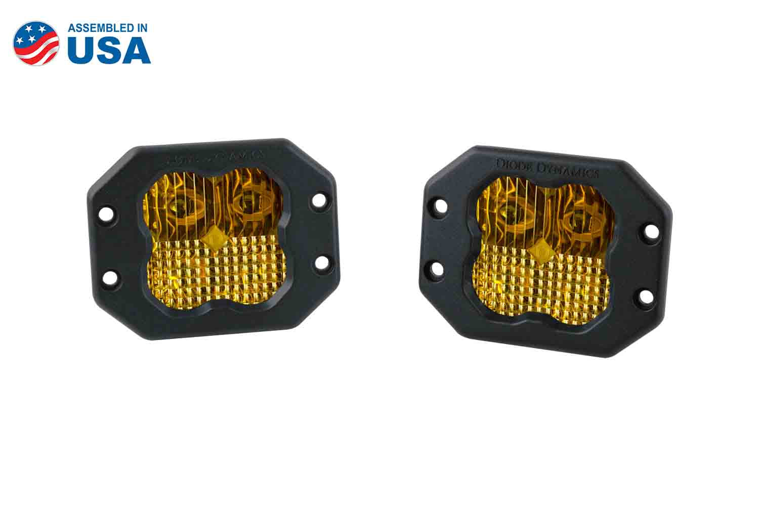 Diode Dynamics SS3 LED Pod Sport Yellow Combo Flush Pair DD6719P