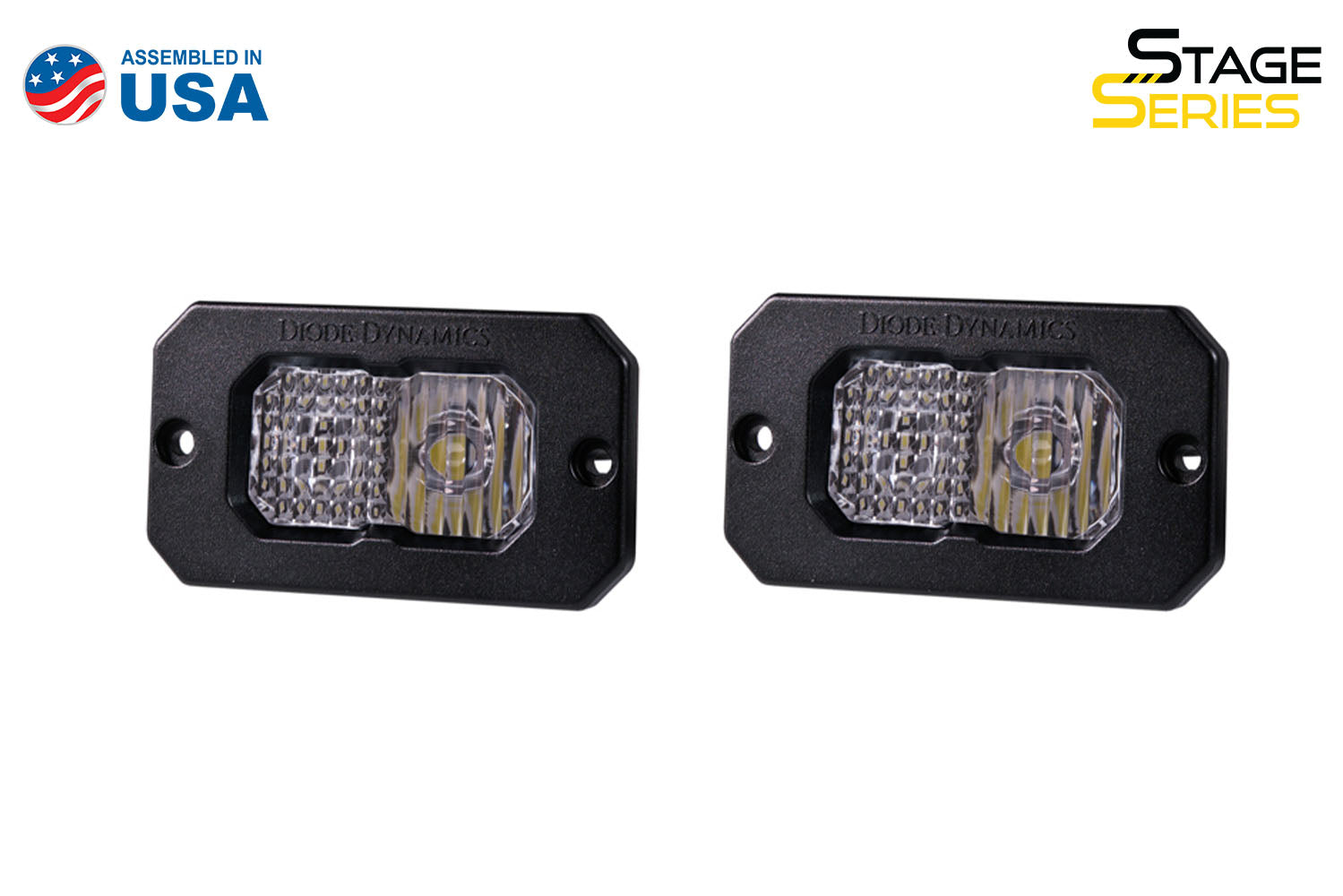 Diode Dynamics Stage Series 2in LED Pod Sport White Combo Flush WBL Pair DD6726P