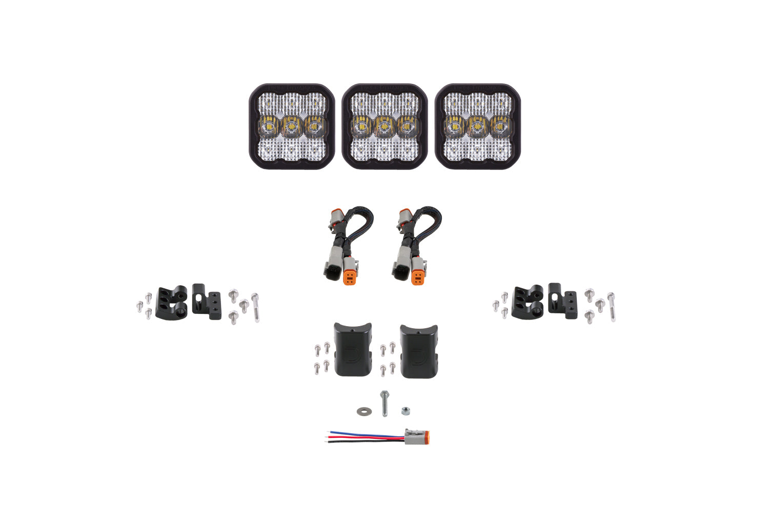Diode Dynamics SS5 Sport Universal CrossLink 3-Pod Lightbar White Combo DD6792