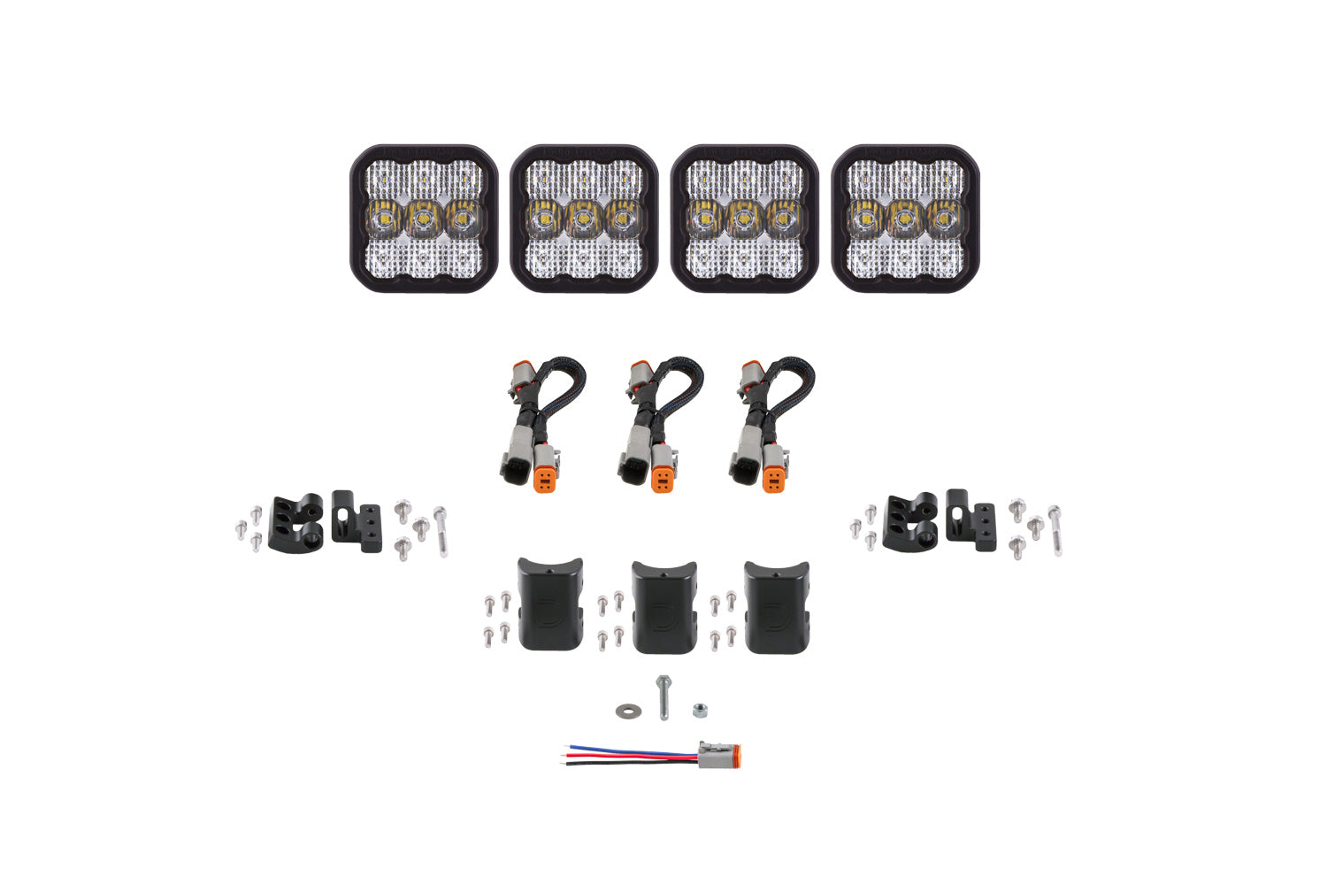 Diode Dynamics SS5 Sport Universal CrossLink 4-Pod Lightbar White Combo DD6794