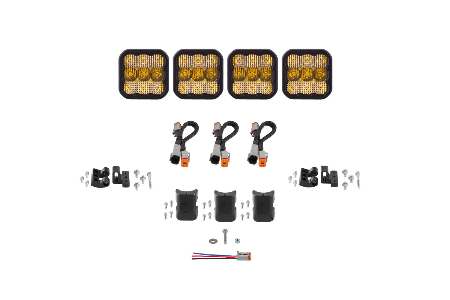 Diode Dynamics SS5 Sport Universal CrossLink 4-Pod Lightbar Yellow Combo DD6795