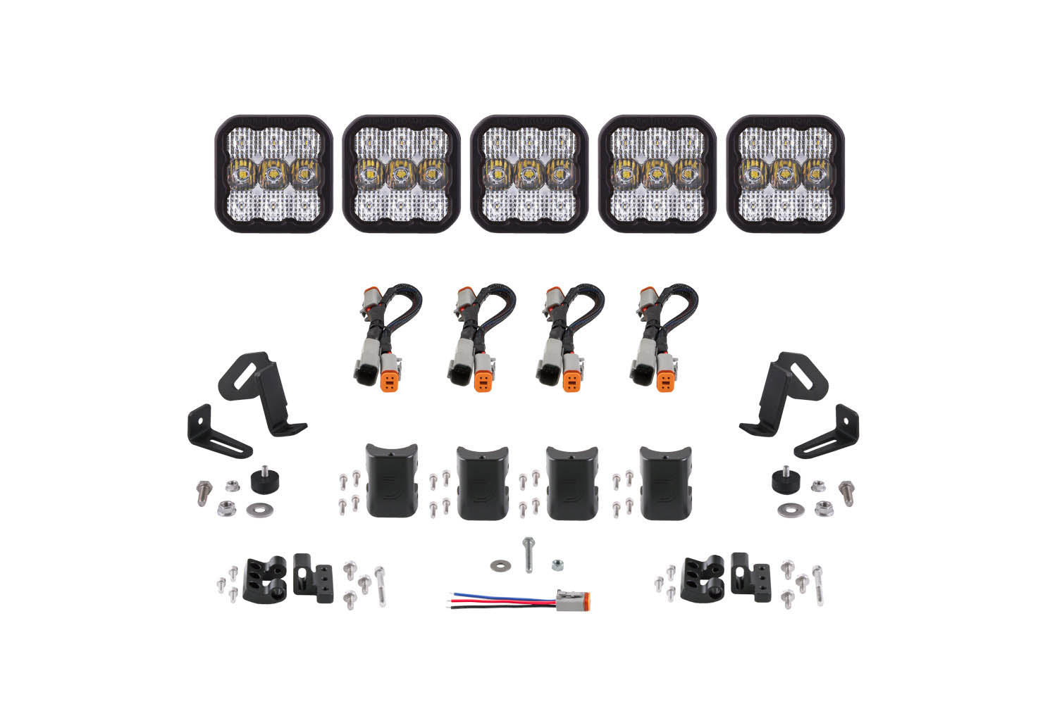 Diode Dynamics SS5 Sport Universal CrossLink 5-Pod Lightbar White Combo DD6796
