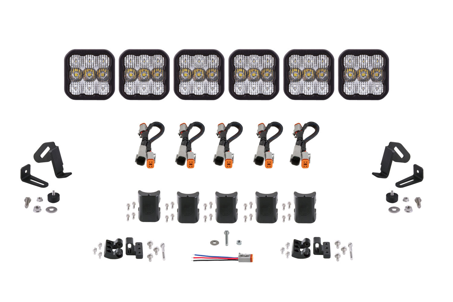 Diode Dynamics SS5 Sport Universal CrossLink 6-Pod Lightbar White Combo DD6798