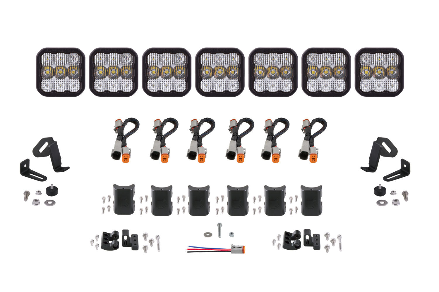 Diode Dynamics SS5 Sport Universal CrossLink 7-Pod Lightbar White Combo DD6800