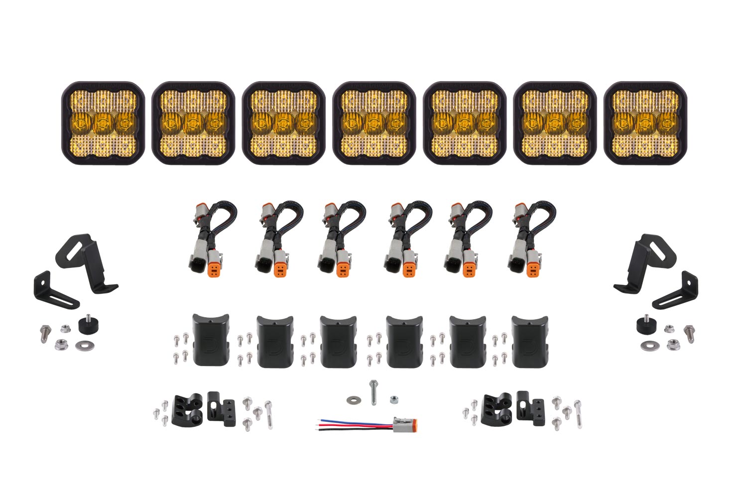 Diode Dynamics SS5 Sport Universal CrossLink 7-Pod Lightbar Yellow Combo DD6801