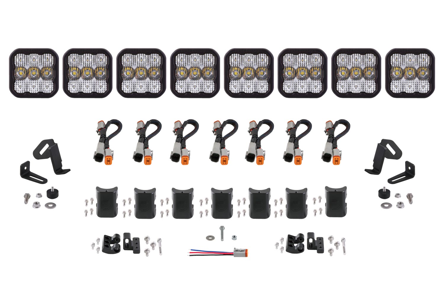 Diode Dynamics SS5 Sport Universal CrossLink 8-Pod Lightbar White Combo DD6802