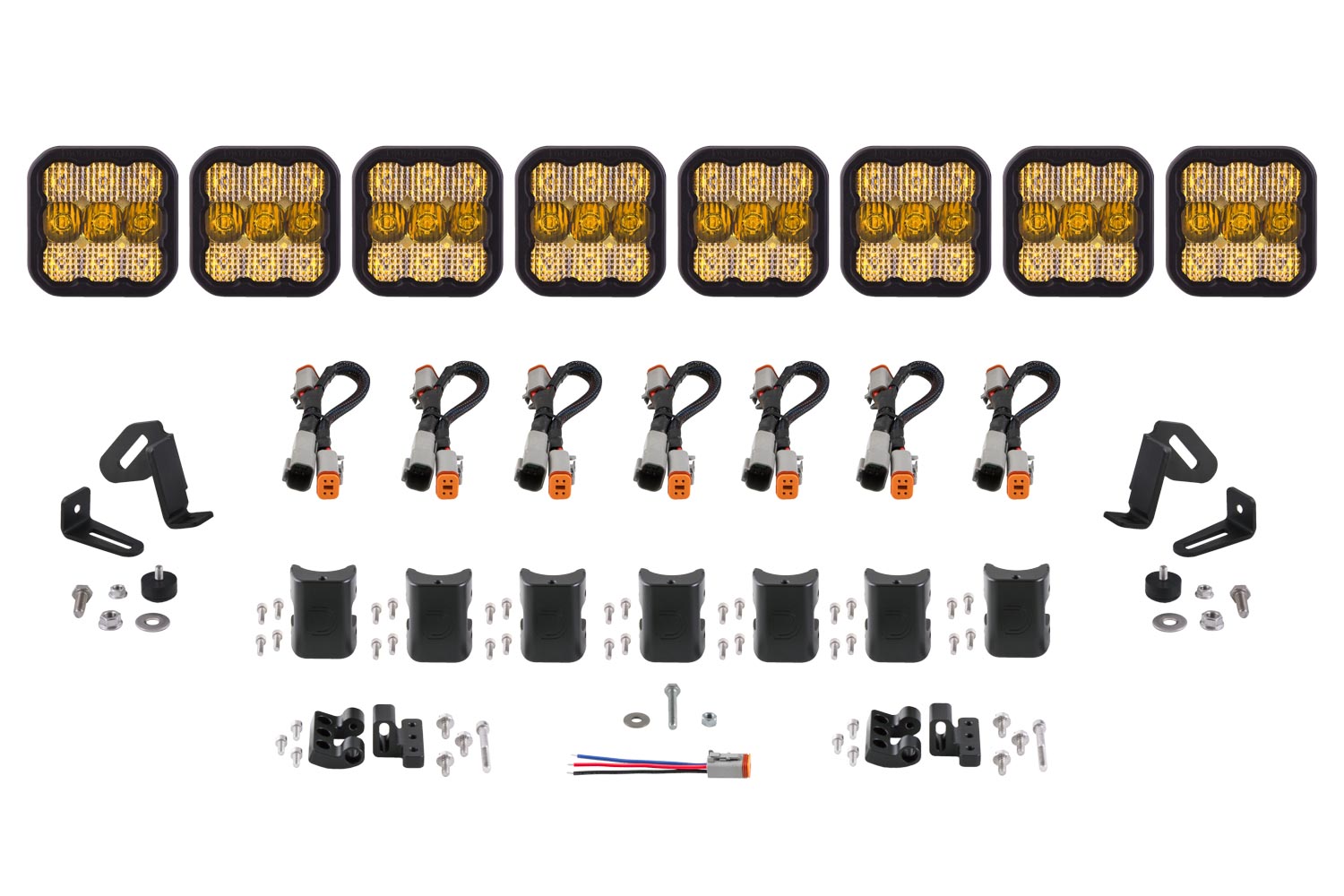 Diode Dynamics SS5 Sport Universal CrossLink 8-Pod Lightbar Yellow Combo DD6803
