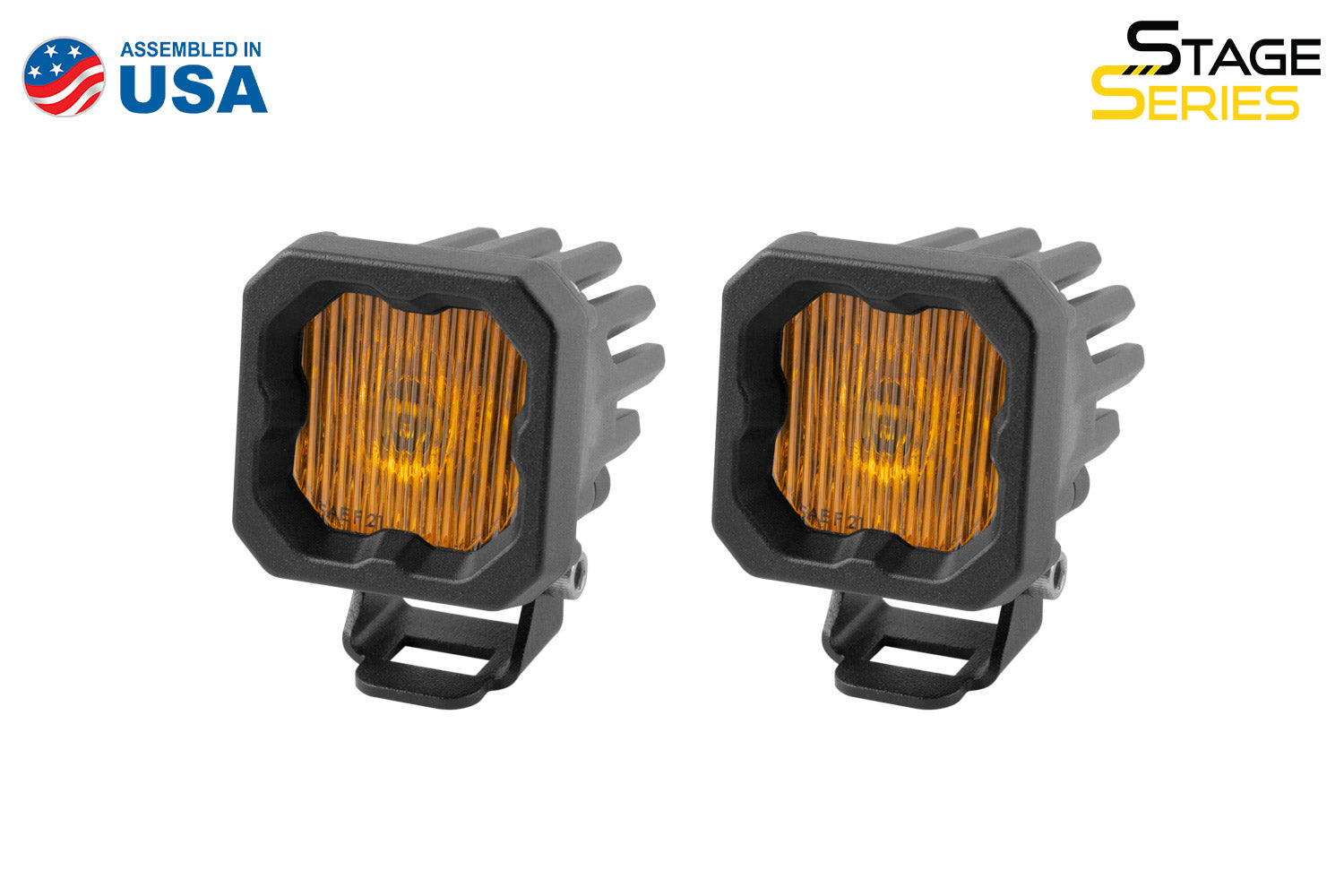 Diode Dynamics Stage Series C1 LED Pod Yellow SAE DOT Fog Standard ABL Pair DD6848P