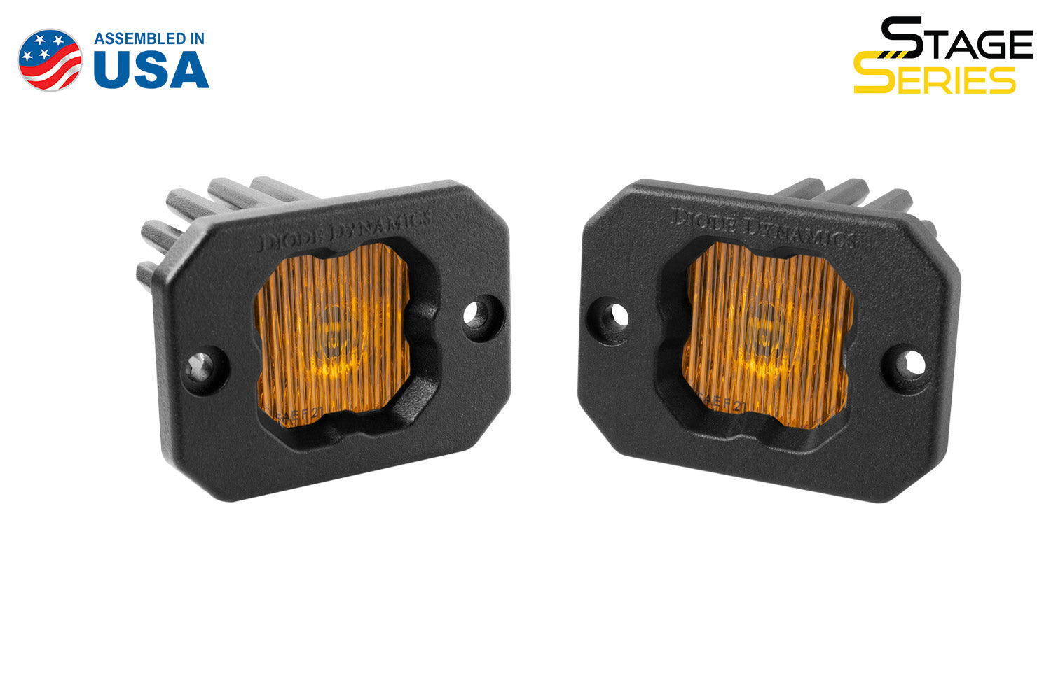 Diode Dynamics Stage Series C1 LED Pod Yellow SAE DOT Fog Flush ABL Pair DD6851P