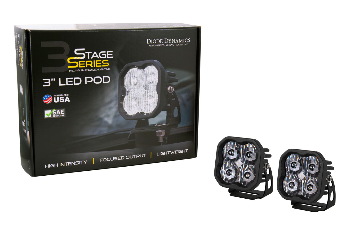 Diode Dynamics SS3 Max ABL White Spot Standard Pair , White Sport Universal DD6903P