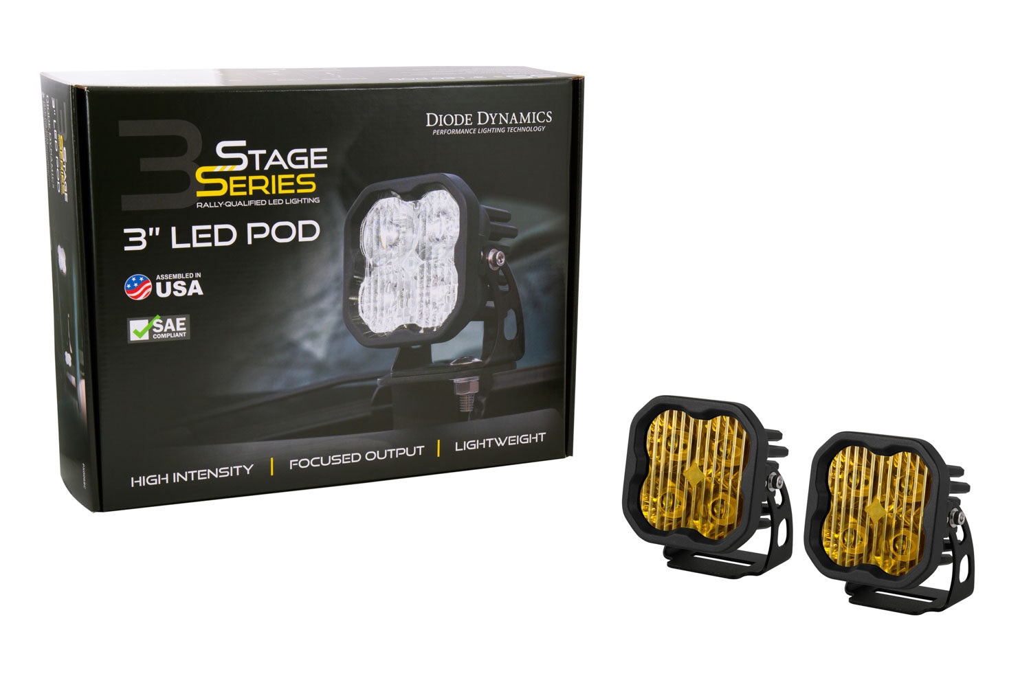 Diode Dynamics SS3 Max ABL Yellow Driving Standard Pair DD6971P