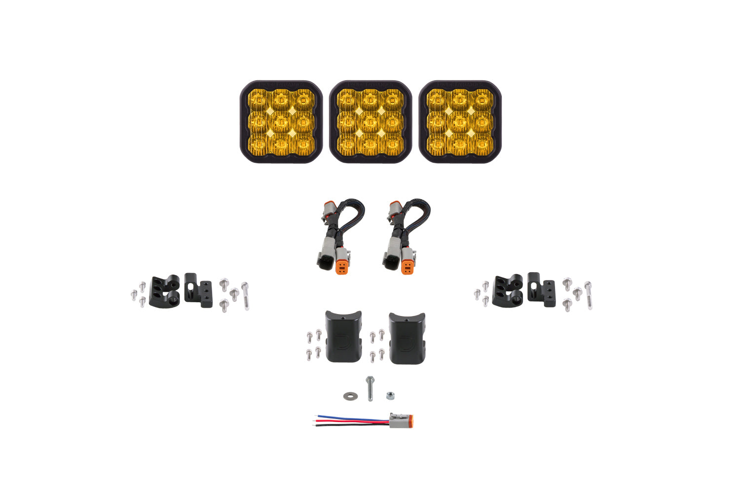 Diode Dynamics SS5 Sport Universal CrossLink 3-Pod Lightbar Yellow Driving DD7205
