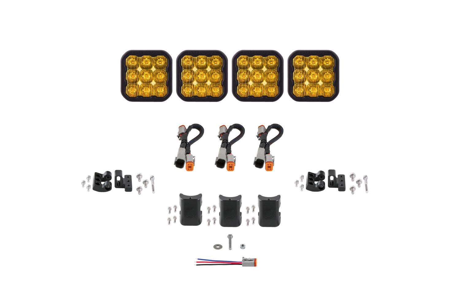 Diode Dynamics SS5 Sport Universal CrossLink 4-Pod Lightbar Yellow Driving DD7207
