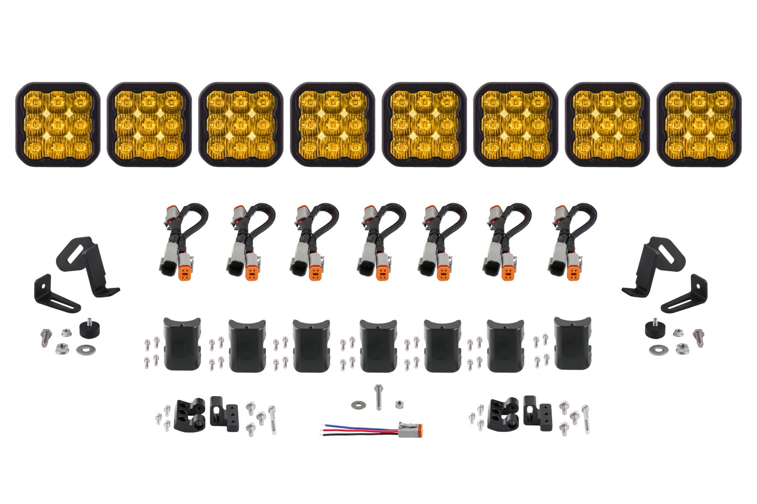 Diode Dynamics SS5 Sport Universal CrossLink 8-Pod Lightbar Yellow Driving DD7215