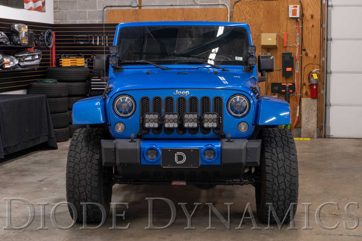 Diode Dynamics 2007-2018 Jeep Wrangler JK SS5 4-Pod CrossLink Grille Sport Yellow Combo Lightbar Kit DD7230