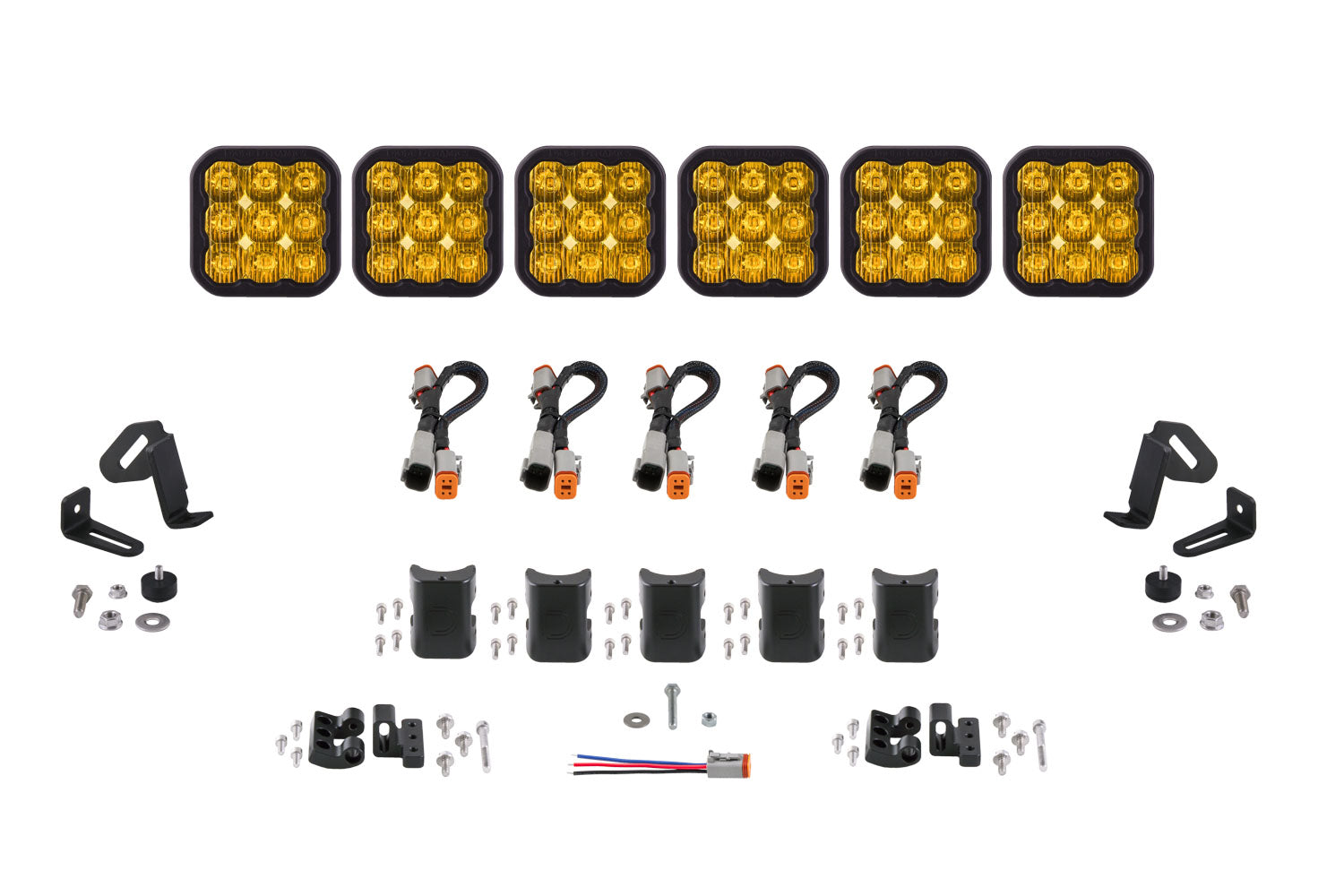 Diode Dynamics SS5 Pro Universal CrossLink 6-Pod Lightbar Yellow Driving DD7257