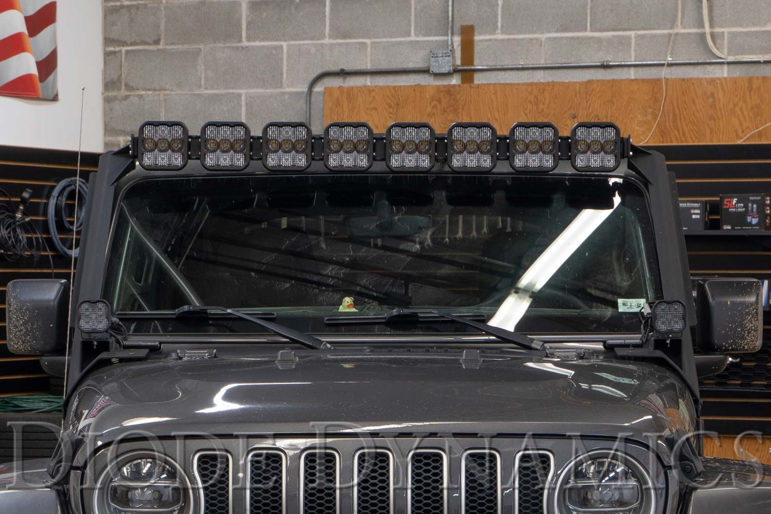 Diode Dynamics 2018-2021 Jeep Wrangler JL SS5 Pro CrossLink Windshield White Combo Lightbar Kit DD7262