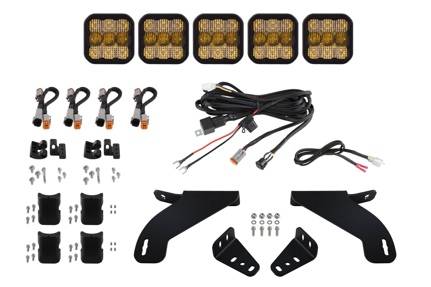 Diode Dynamics 2021-2022 Ford F-150 SS5 Sport Yellow Combo Grille CrossLink Lightbar Kit DD7318