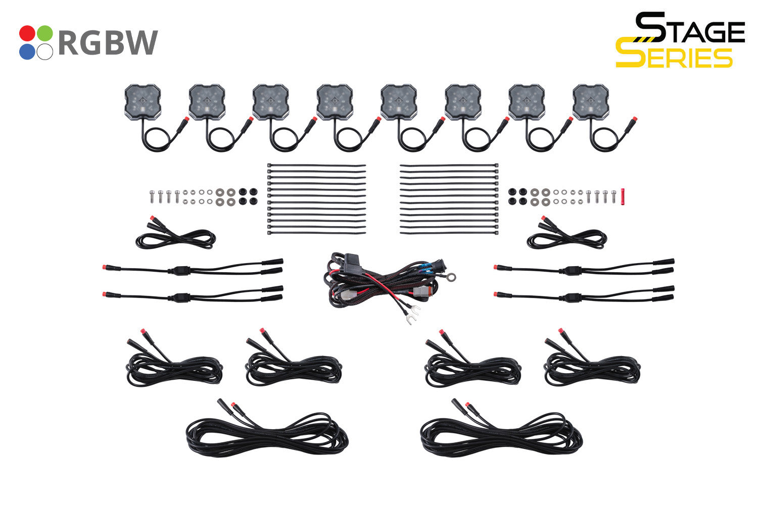 Diode Dynamics Stage Series RGBW LED Rock Light 8-Pack DD7454