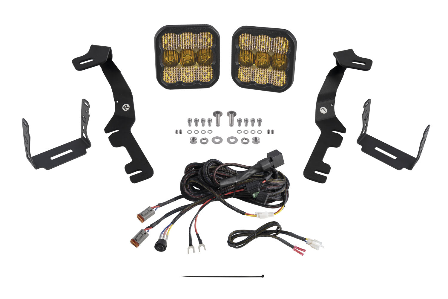 Diode Dynamics 2019-2023 Dodge Ram 1500 SS5 Sport Yellow Combo Stage Series Ditch Light Kit DD7604