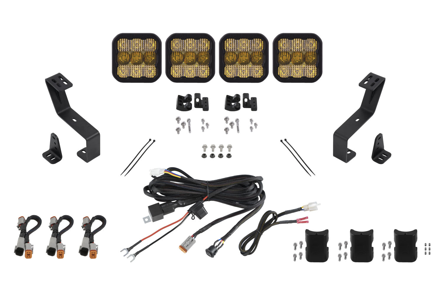 Diode Dynamics 2019-2023 Dodge Ram 1500 Sport Yellow Combo SS5 Grille CrossLink Light Bar Kit DD7609